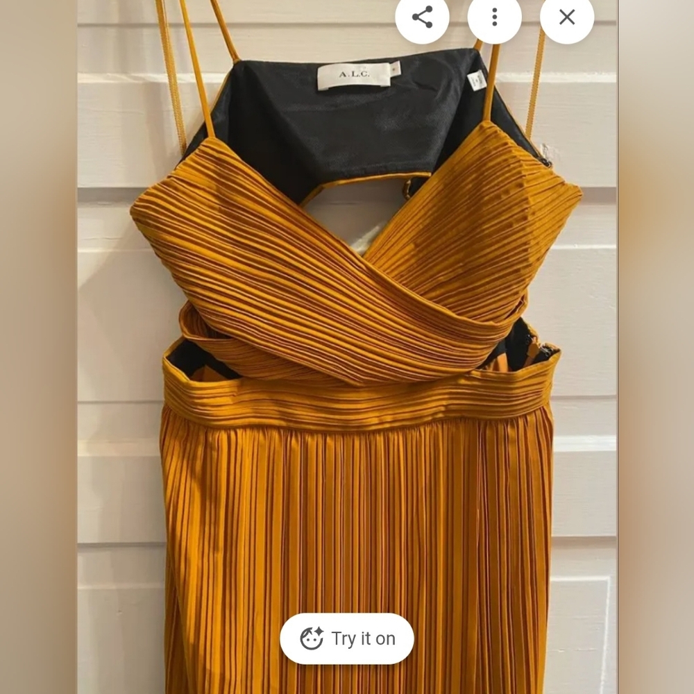 A.L.C. Strapless Merrygold / Orange Maxi Dress Size 6 - Picture 8 of 8